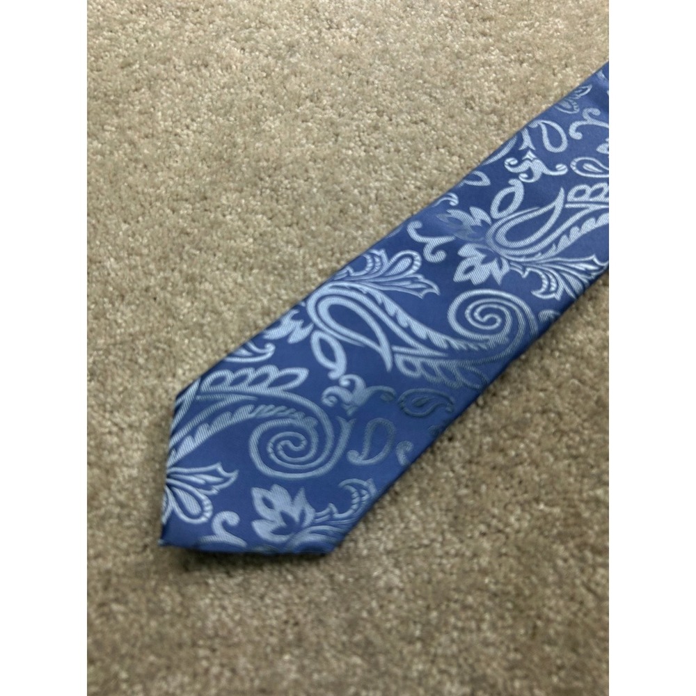 Brooks Brothers Men's Tie Periwinkle Blue Silk Paisley Classic Width